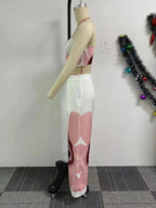 2 Piece Women Sets 2024 New Arrival Summer Autumn Matching Printing Two Pieces Sets Sleeveless Top And Pants Suits Outfits