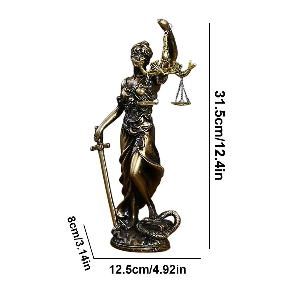 Imitation Copper Sculpture Of The Goddess Of Justice Classroom Desk Resin Ornaments Statue Of The Goddess Of Justice For Teacher