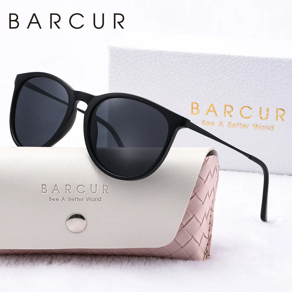 BARCUR Sunglasses Women’s Leopard Print Two-Tone Cat Eye Fashion Glasses – Trendy Polarized UV400 Gradient TAC Lenses for Summer Travel & Outdoor Activities Stevvex