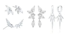 925 Sterling Silver Ear Needle Fashion Hoop Earrings White Crystal Luxury Women's Silver Earrings Wedding Women's Jewelry Gift