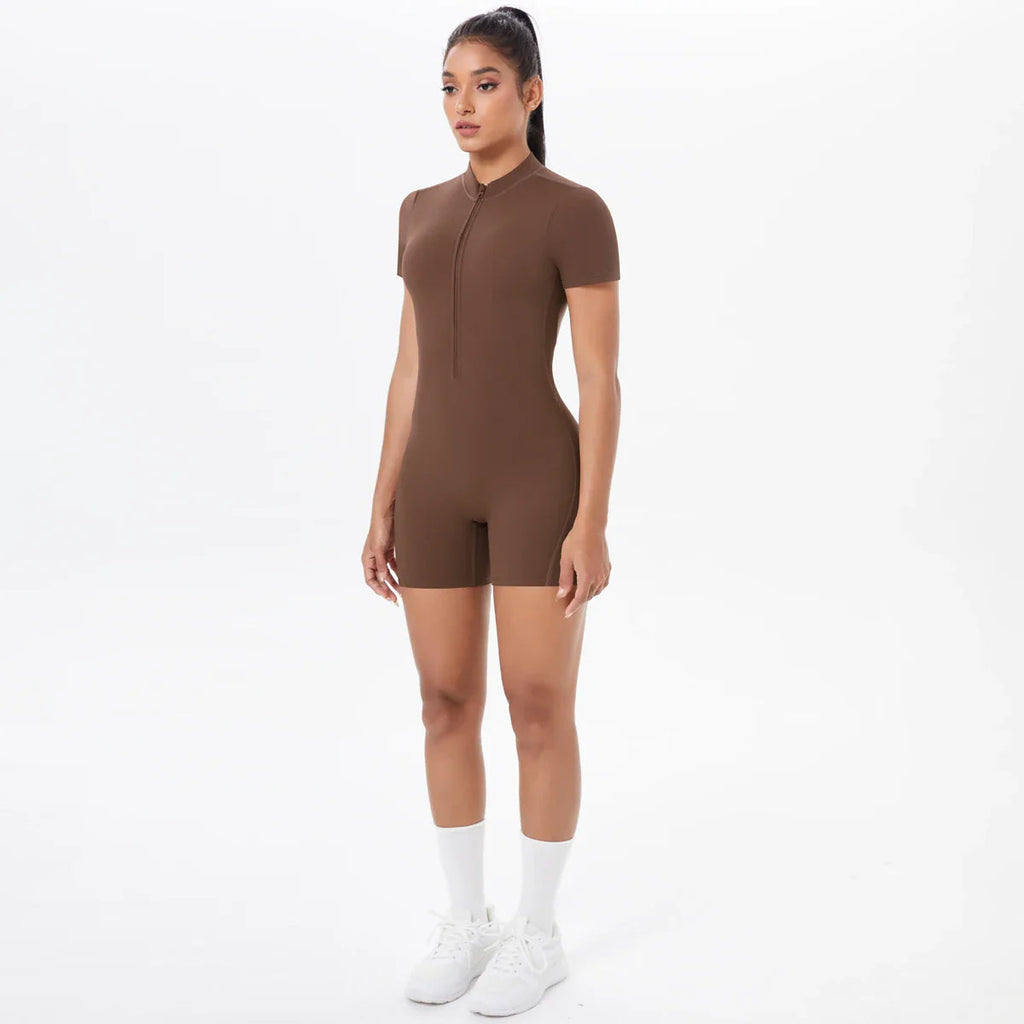 FlexiFit Backless Zip Jumpsuit - Women's Yoga Wear THRIXINE