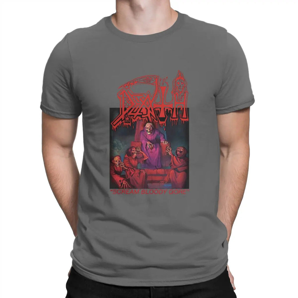 Funny Death Scream Bloody Gore T-Shirt Men Round Neck 100% Cotton T Shirts Sabbath Short Sleeve Tee Shirt Gift Tops Lootquake LLC