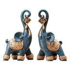 2x Modern Elephant Statues Art Craft Collection Animal Sculpture Ornament for Lootquake LLC
