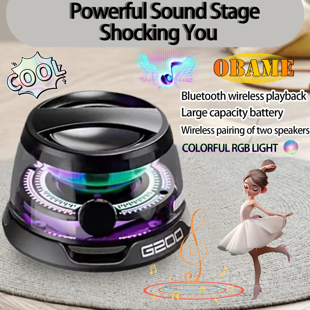 2025 New Portable Mini Bluetooth Speaker G200 RGB Lighting Magnetic Speaker BT5.3 Mini Sound Box 7 Hours Playback Phone Holder Lootquake LLC