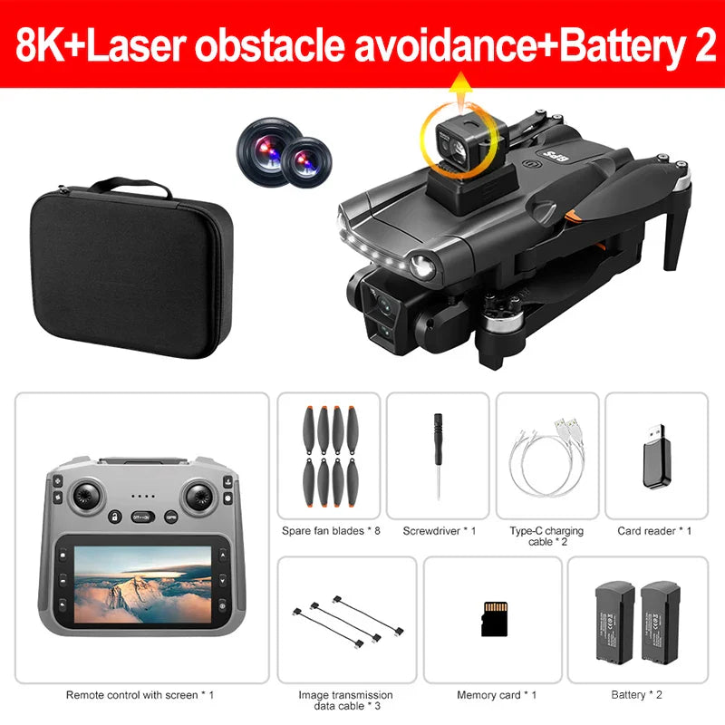 Lenovo V198MAX Drone 8K Profesional FPV Brushless Laser obstacle avoidance Aerial Optical Foldable Quadcopter Mini 4K Dron