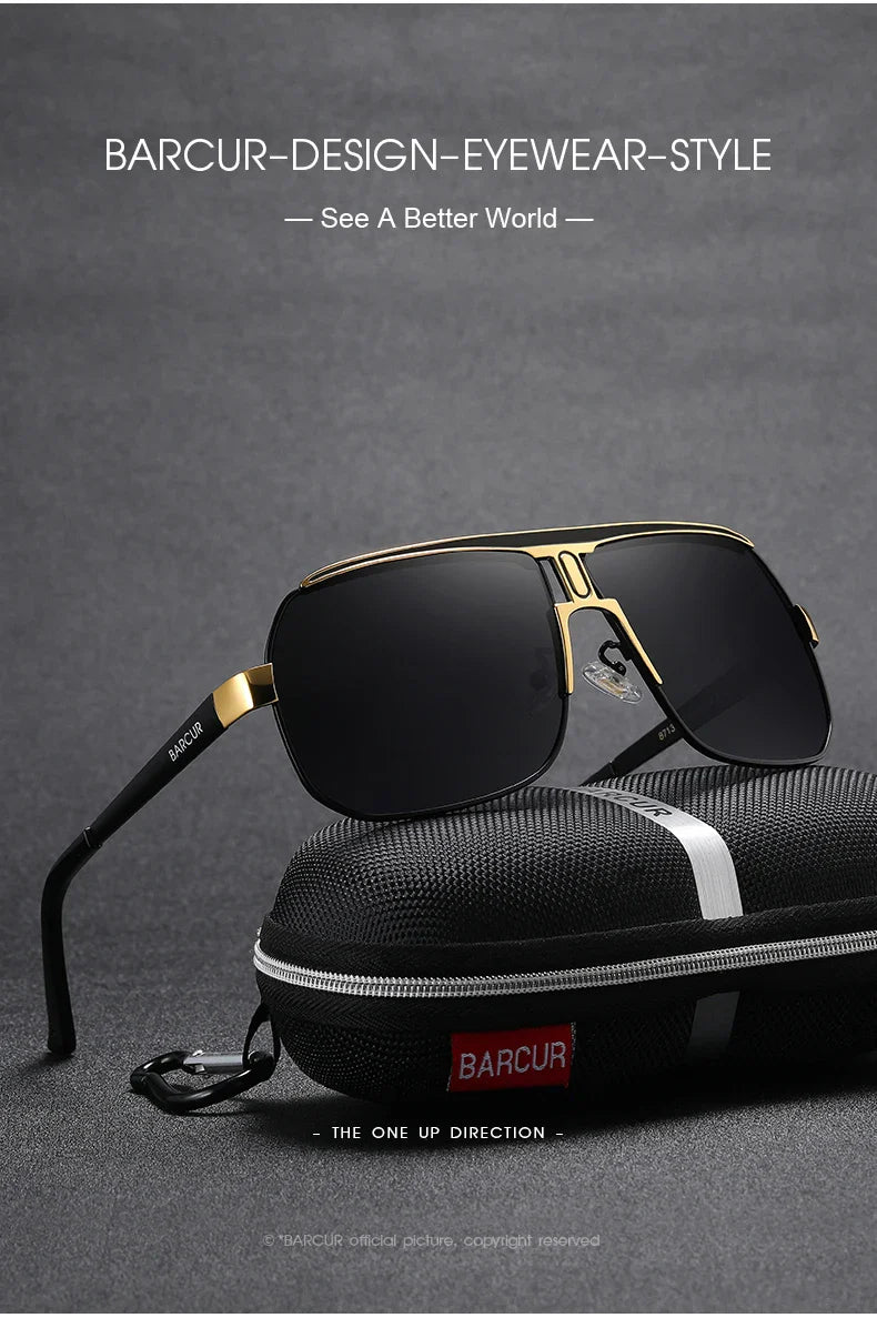 BARCUR Polarized Sunglasses for Men – Trendy UV400 Gradient Lens Oval Comfortable Frame Sports Driving Hiking Fishing Outdoor Fashion Eyewear with Durable Stainless Steel Frame – Casual Apparel Accessory Gift for Him Stevvex