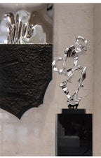 Abstract Art Sculpture Electroplating Transparent Resin Craft Model Modern Home Decor LivingRoom Office Desktop Statue Ornaments Lootquake LLC