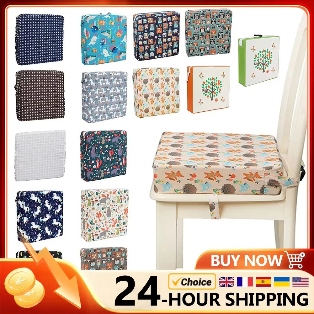 Baby Dining Chair Booster Cushion Removable Kids Highchair Seat Pad Star Chair Heightening Cushion Child Chair Waterproof Seat Lootquake LLC