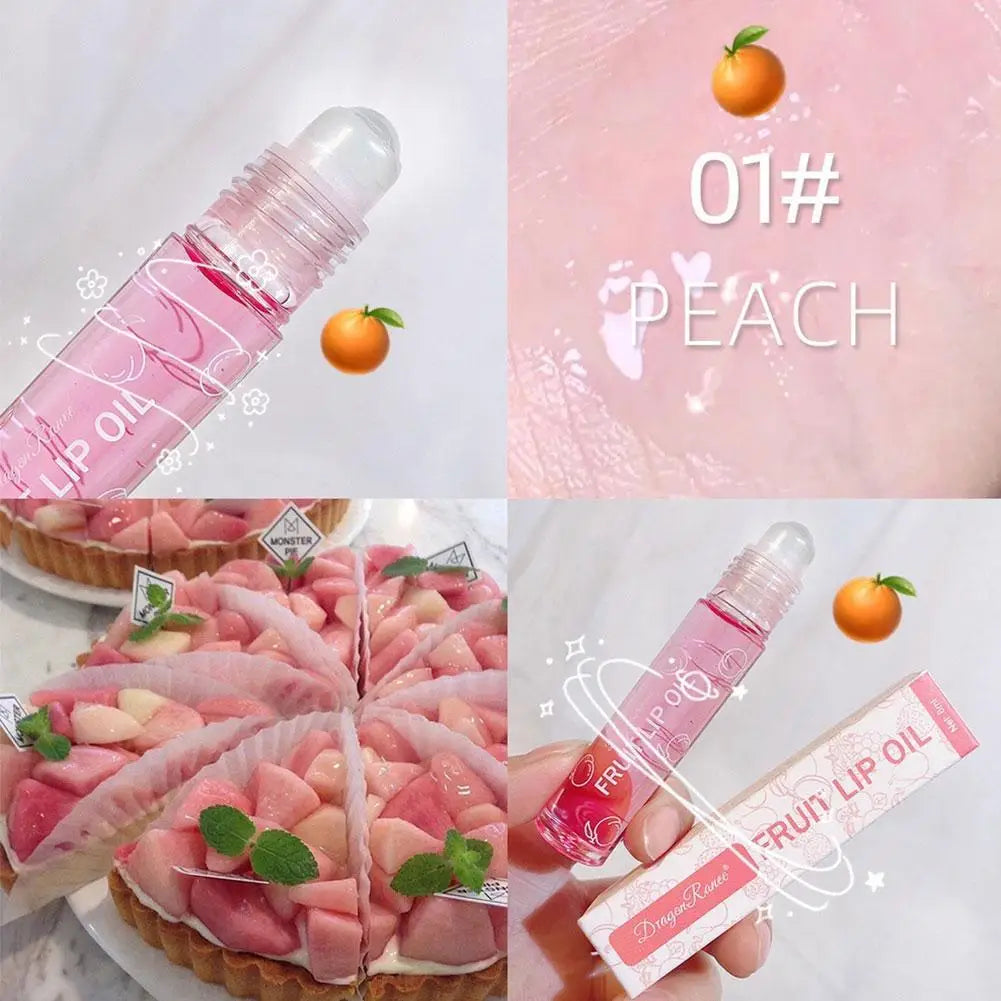 6 Colors Roll-on Fruit Essence Lip Balm Lip Oil Lip Moisturizing Mirror Primer Lip Lipstick Hydrating random Gloss Transparent Lootquake LLC