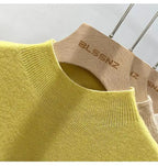 Half High Collar T-shirts Flying Sleeve Design Slim Knitted Sleeveless Top Women Simple Comfortable White T-shirts Summer 2025