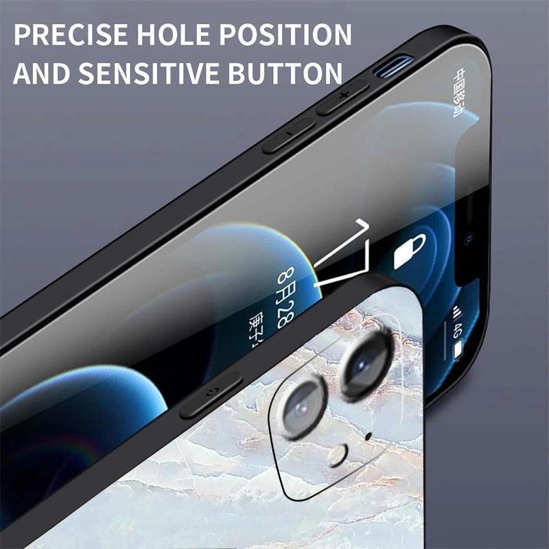 Luxury Marble Texture Phone Case For iPhone X XR XS 7 8 6S 6 5 Plus Silicone Anti Fall Back Cover Ultra Thin Soft Silicone Protective Shockproof and Scratch Resistant with Cute Design Pattern Case Stevvex
