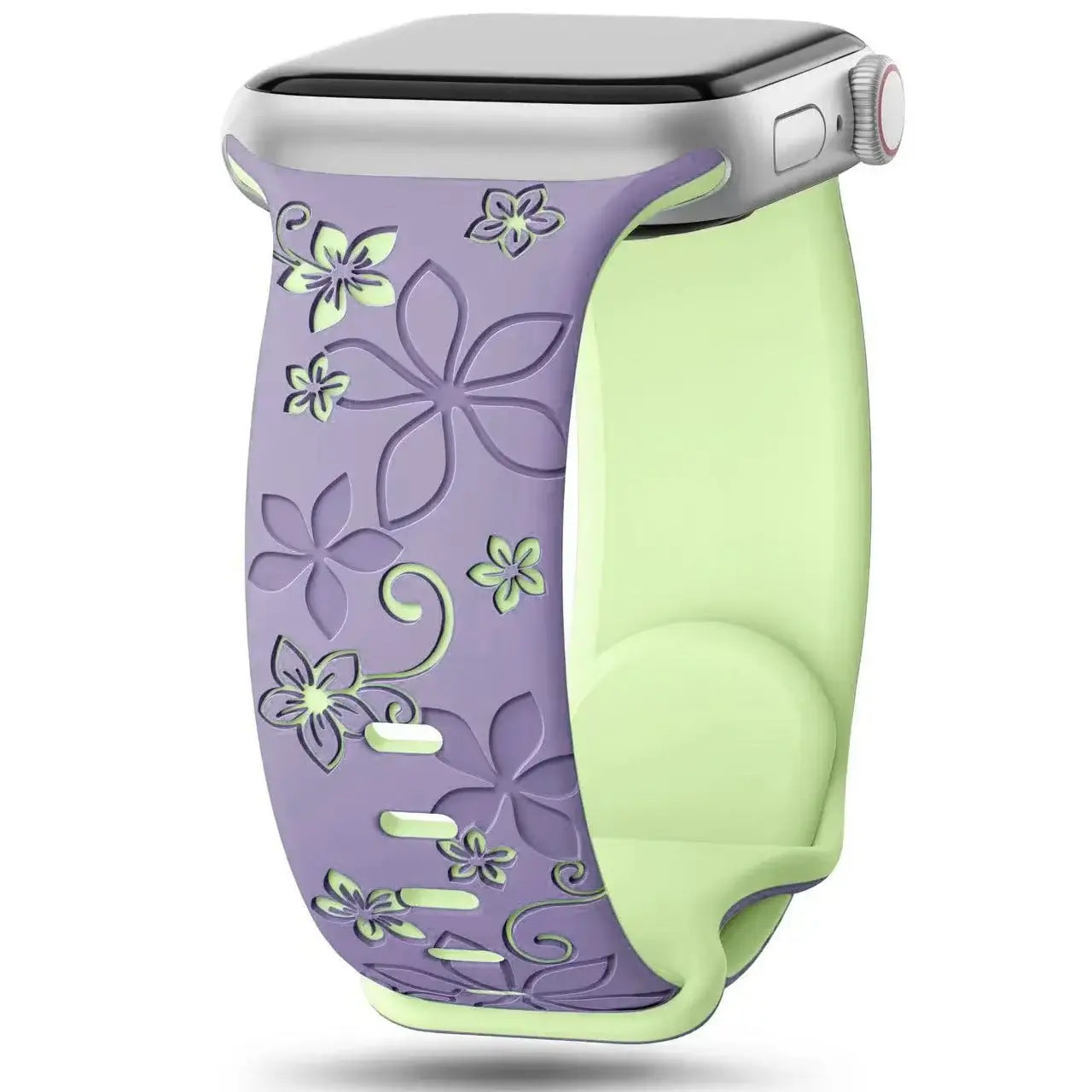 Apple Watch Silicone Band - Durable Floral Design Strap - SJB-DIAMOND ELITES