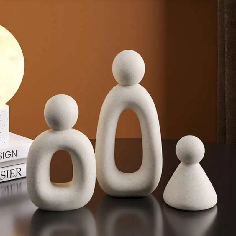 Simple Family Statue Modern Style Home Decor Hollow Sculpture Nordic Living Room Ornaments Bedroom Decoration Figurines Gift Lootquake LLC