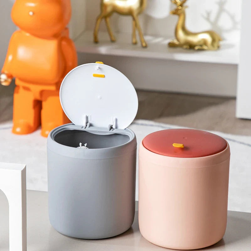 Mini Trash Can Waste Bins Desktop Garbage Basket Home Table Plastic Trash Can Office Supplies Dustbins Sundries Barrel Box Lootquake LLC