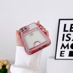 Luxury Square Phone Case For iPhone 13 11 14 12 Pro Max Mini XS XR 6s 7 8 Plus SE Cover Soft Silicone Wallet Card Holder Clear Card Slot Case Slim Fit Protective Soft Wallet Case Stevvex