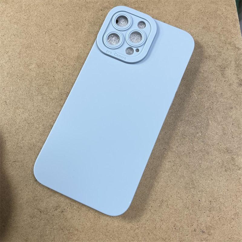 High-end Black Shockproof Silicone Phone Case For iPhone 13 12 Pro 11 Pro Max For Men Protect Lens Cover Compatible with iPhone Silicone Rubber Case Comfortable Grip Stevvex