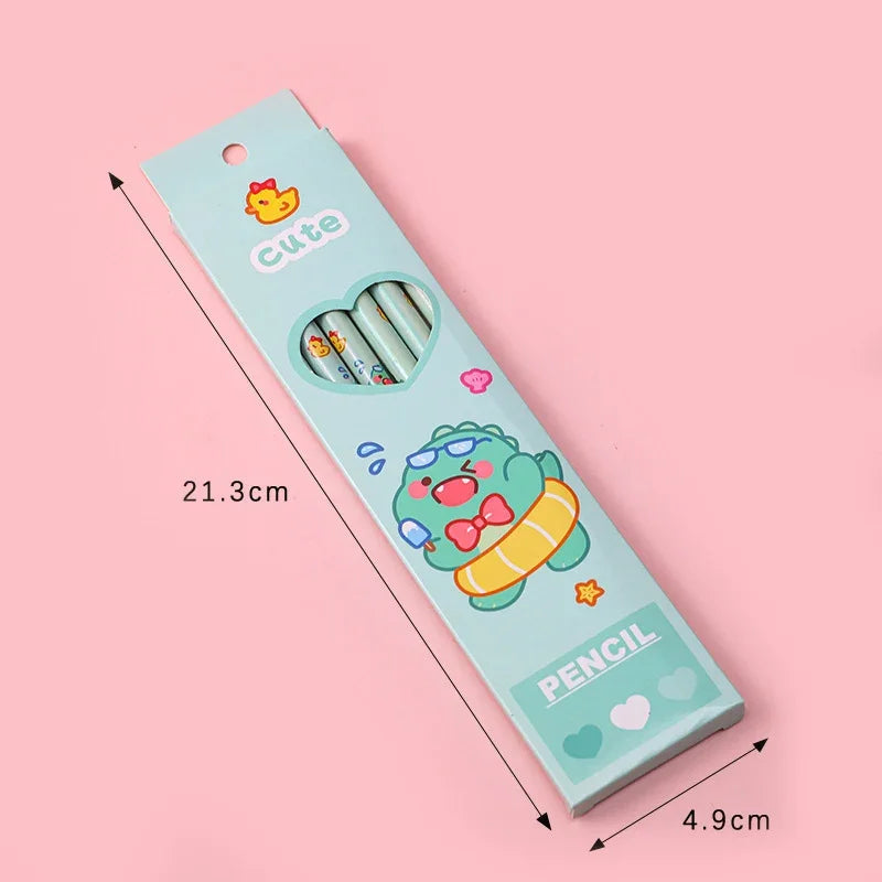 6Pcs/box Kawaii HB Pencil with Eraser Wooden Pencil for Children Drawing Writing Student School Office Supplies Stationery Lootquake LLC