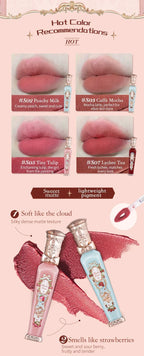 Flower Knows Strawberry Rococo Series Cloud Lip Cream Lip Gloss Long Lasting Velvet Lip Tint Lipstick for Women Cosmetic Lootquake LLC