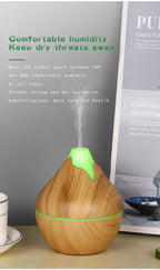 350ML USB aroma oil diffuser wood electric humidifier ultrasonic air humidifier mini aromatherapy LED light mist maker for home Lootquake LLC