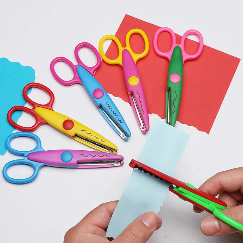 6pcs/Set Scissors Wavy Pattern Paper Cutter DIY Handmade Tools Paper Craft Kawaii Card Photo Scissors Kids Gifts Office Supplies Lootquake LLC