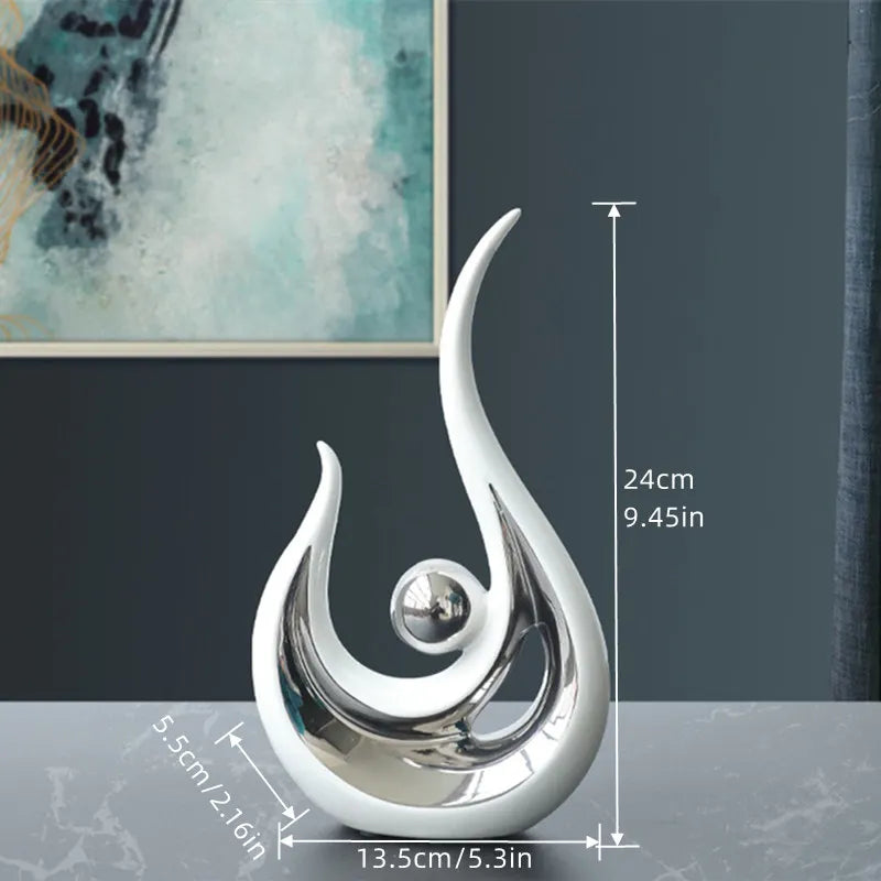 Ceramic Sculptures Ornaments Home Modern Decoration Abstract Statue Room Art Decor Luxury Porcelain Figurine Table Accessories Lootquake LLC