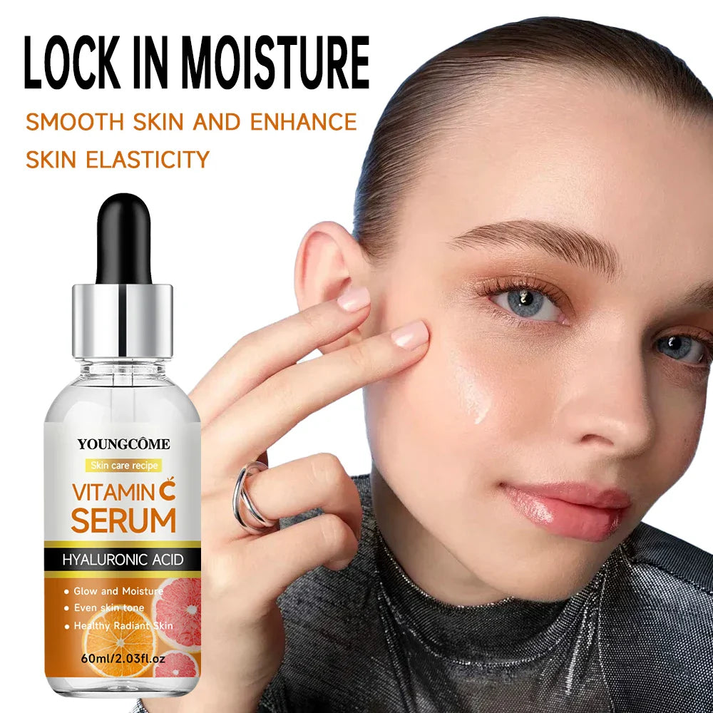 Vitamin C Facial Serum Anti Aging Whitening Brightening Dark Spots Freckle Remove Hyaluronic Acid Vitamin E 40ML /60ML 2025 Lootquake LLC