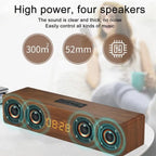 Wooden Bluetooth Speaker Portable Wireless Subwoofer Clock Soundbox Home Computer Echo Wall Soundbar HiFi Stereo TF AUX U Disk Lootquake LLC