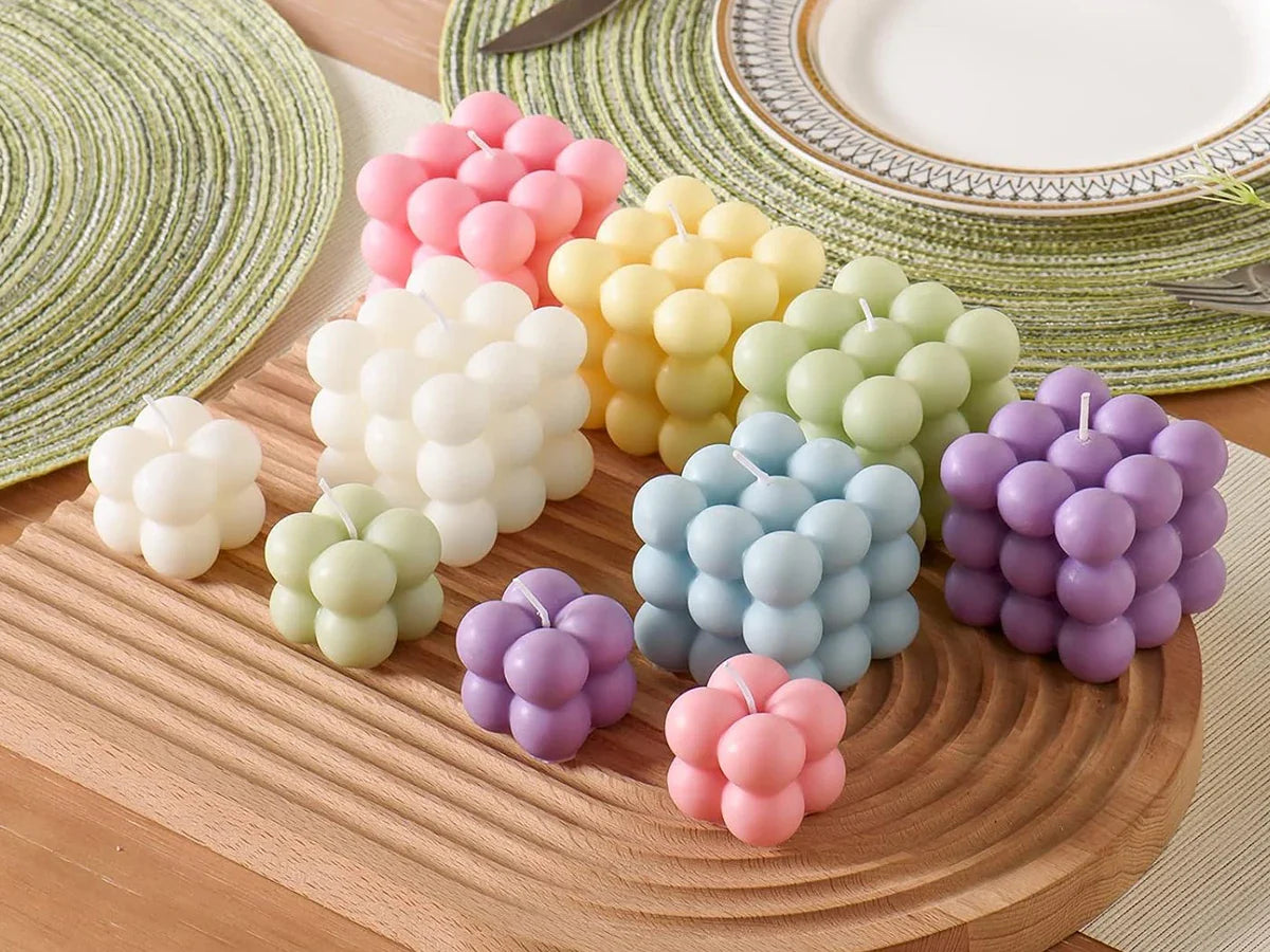 Bubble Candle Cube Fragrance Candles Handmade Scented Candle Soy Wax Candle Set for Home Decoration Wedding Party Birthday Lootquake LLC