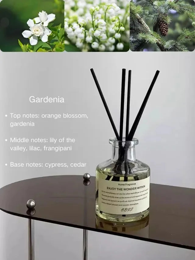50ml Aromatherapy Essential Oil Flameless Freesia Jasmine Fragrance Oil with Reed Diffuser Stick Home Room Air Freshener Decor Lootquake LLC