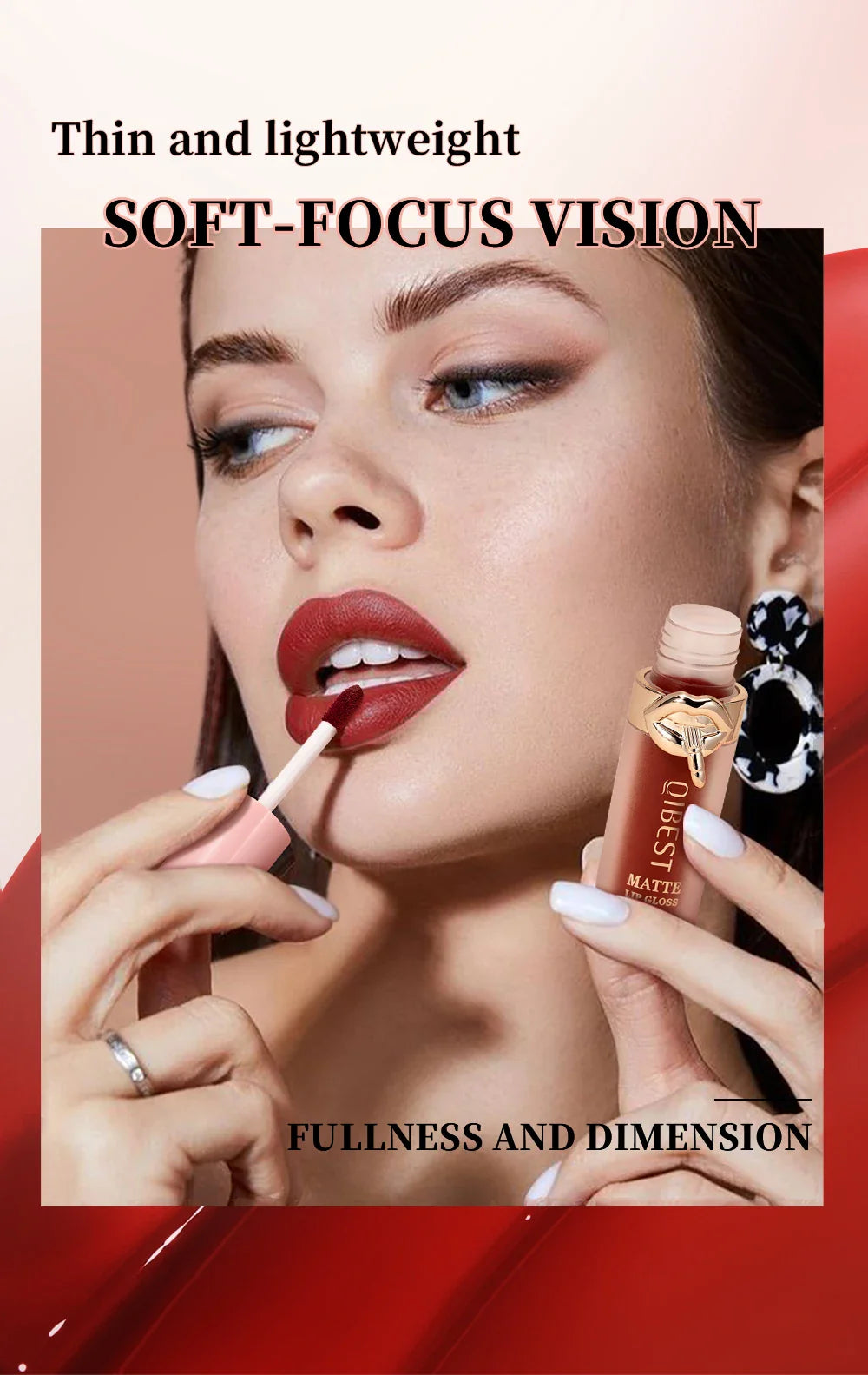 QIBEST 10 Colors Nude Matte Liquid Lipstick Waterproof Silky Lip Gloss Non-Stick Cup Lasting Purple Red Lip Tint Durable Makeup Lootquake LLC