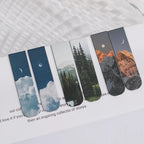JIANQI 2pcs/pack Magnetic bookmark beautiful scenery clouds simple literary pattern bookmark Reading tool School office supplies Lootquake LLC