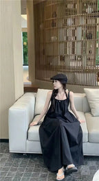 Summer Vacation Dress Thailand Style Open-back Halter Neck Age-reducing Photography Beach Long Dress Belted