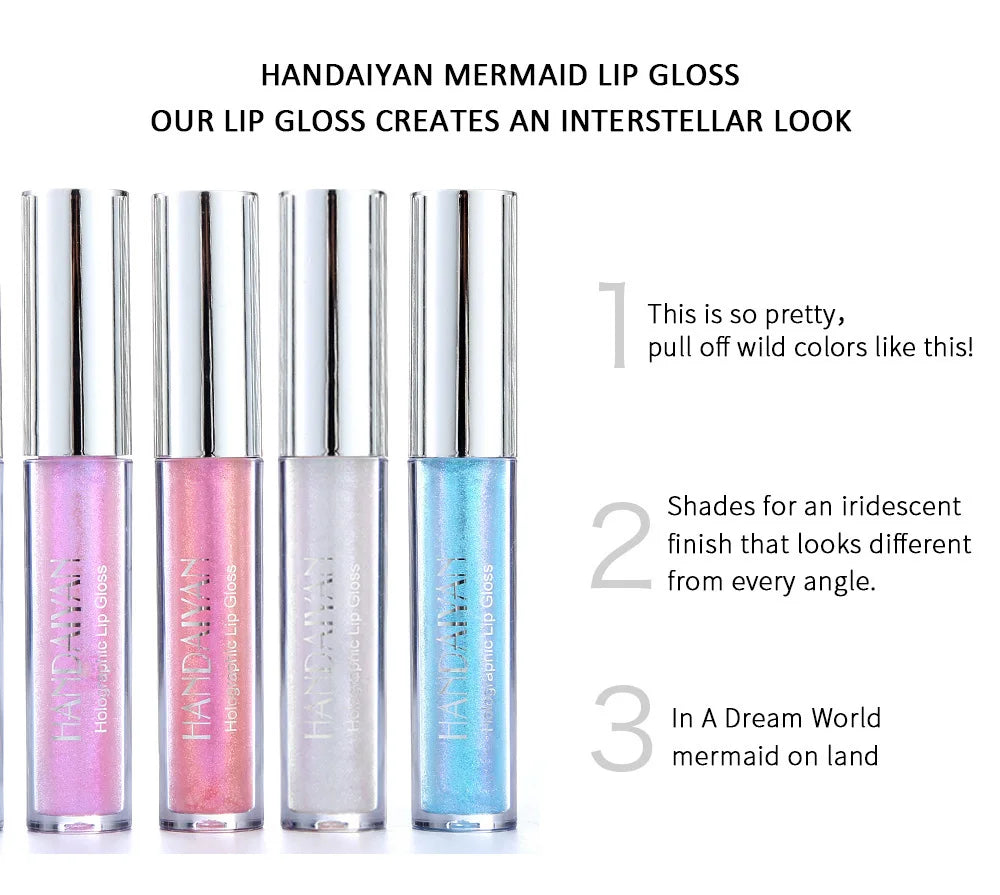 HANDAIYAN Best Seller Glitter Lip Gloss 6colors Moisturizing Mermaid Lip Glaze Waterproof Long Lasting Liquid Lip Stick Lootquake LLC