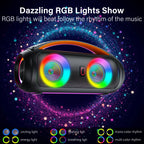 Portable Bluetooth Wireless Speaker, Loud Boombox Speaker with Subwoofer, Powerful Deep Bass Stereo Sound, IP65 Waterproof Lootquake LLC