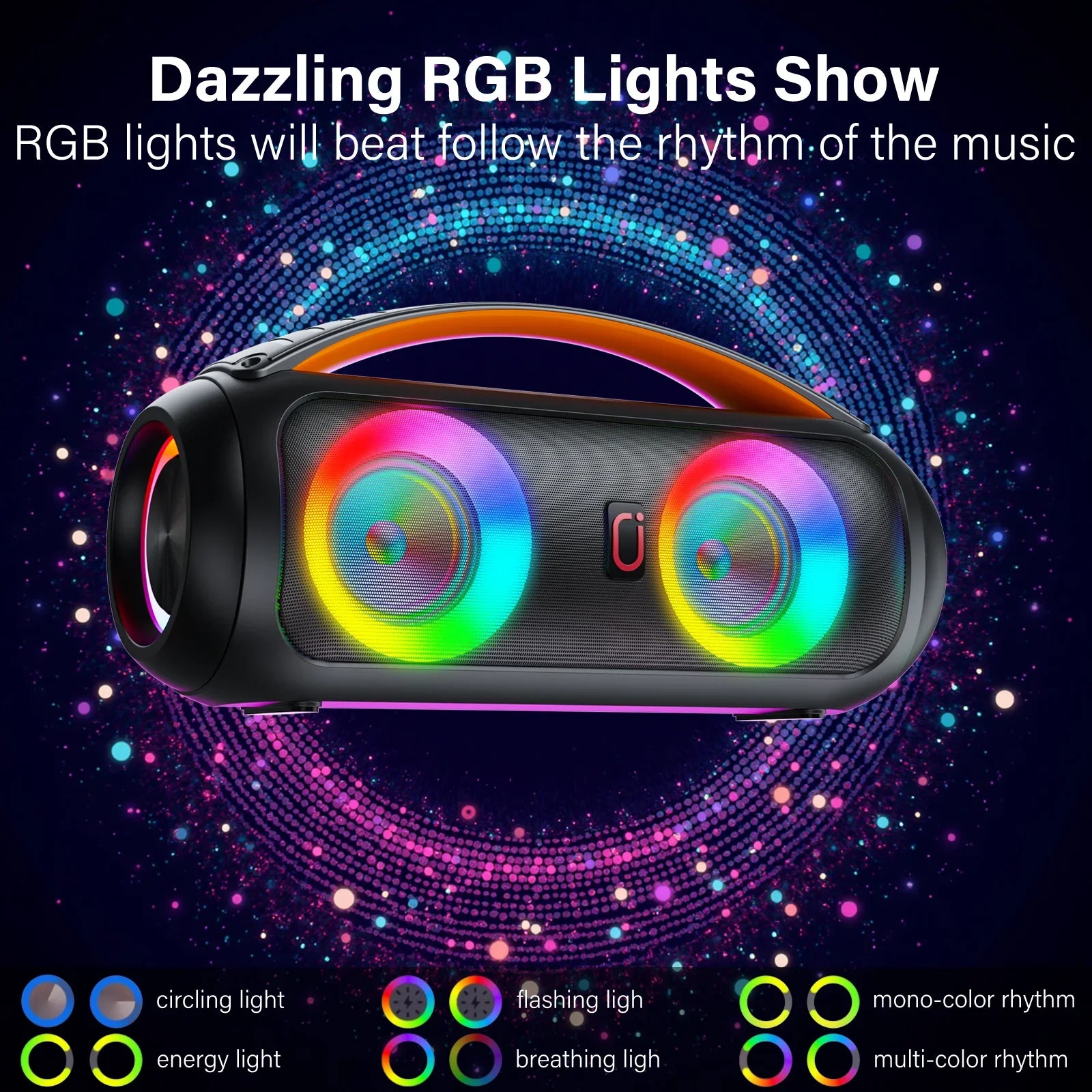 Portable Bluetooth Wireless Speaker, Loud Boombox Speaker with Subwoofer, Powerful Deep Bass Stereo Sound, IP65 Waterproof Lootquake LLC
