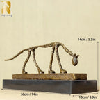 Bronze Cat Statue Abstract Cat Sculpture Classical Giacometti Art Reproduction Skeleton Animal Statue For Home Decor Collection Lootquake LLC