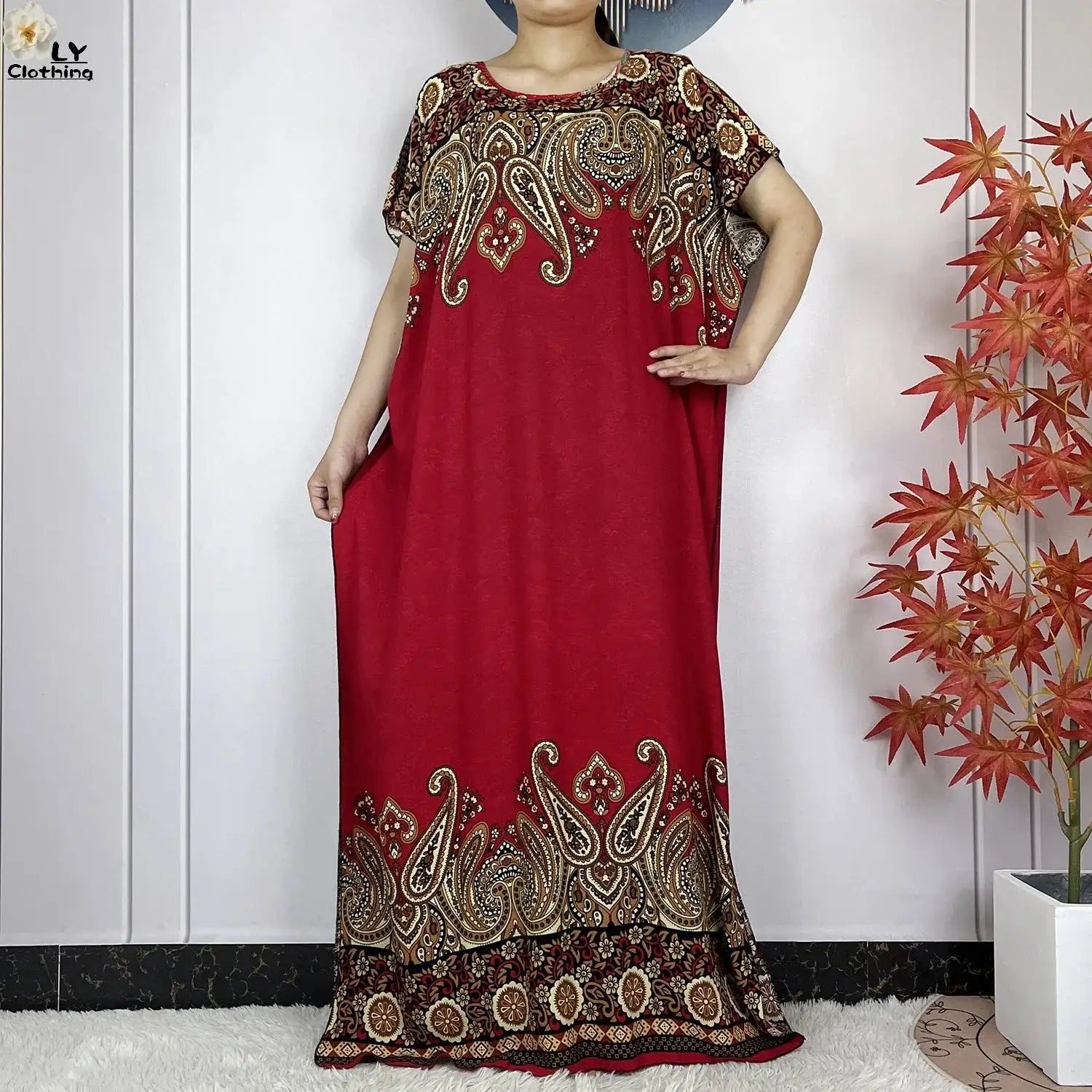 2024 Latest Muslim Sets Women Clothing Cotton Floral Loose Dashiki Long Dress African Abaya Dubai Traditional Islamic Clothing