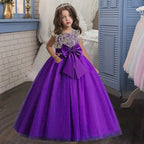 New Christmas Party Princess long dress children's dress children's gauze lace birthday party dinner ball big butterfly dress