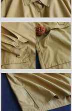 9290 Spring Fall Trench Coat Women Mid Length Windbreaker Single-breasted Double Pockets Casual Loose Overcoat Female Outerwear