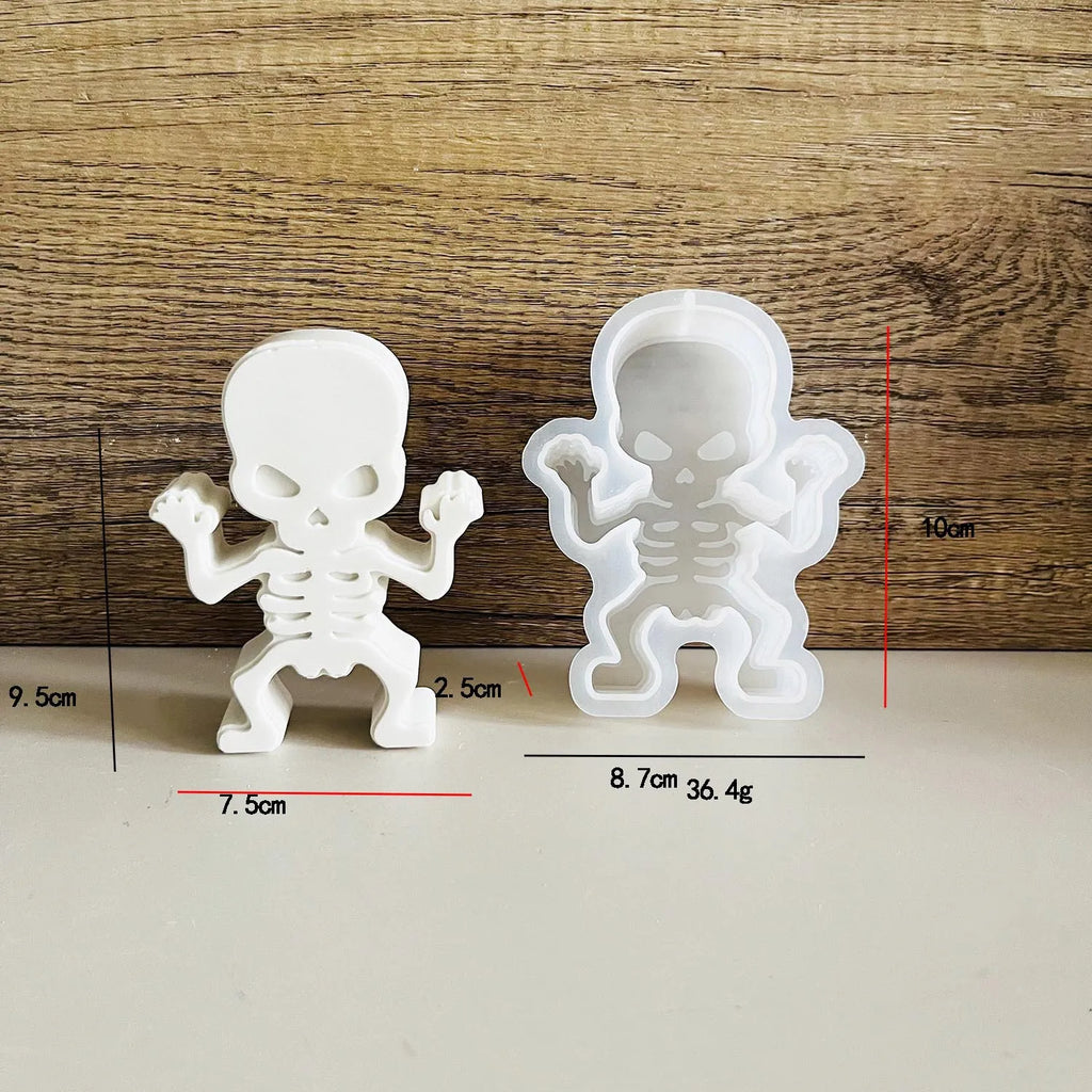 Halloween Decoration Diy Mold Skeleton Bat Mask Jack Ghost Silicone Mould Car Aromatherapy Plaster Doll Pinch Molds Lootquake LLC