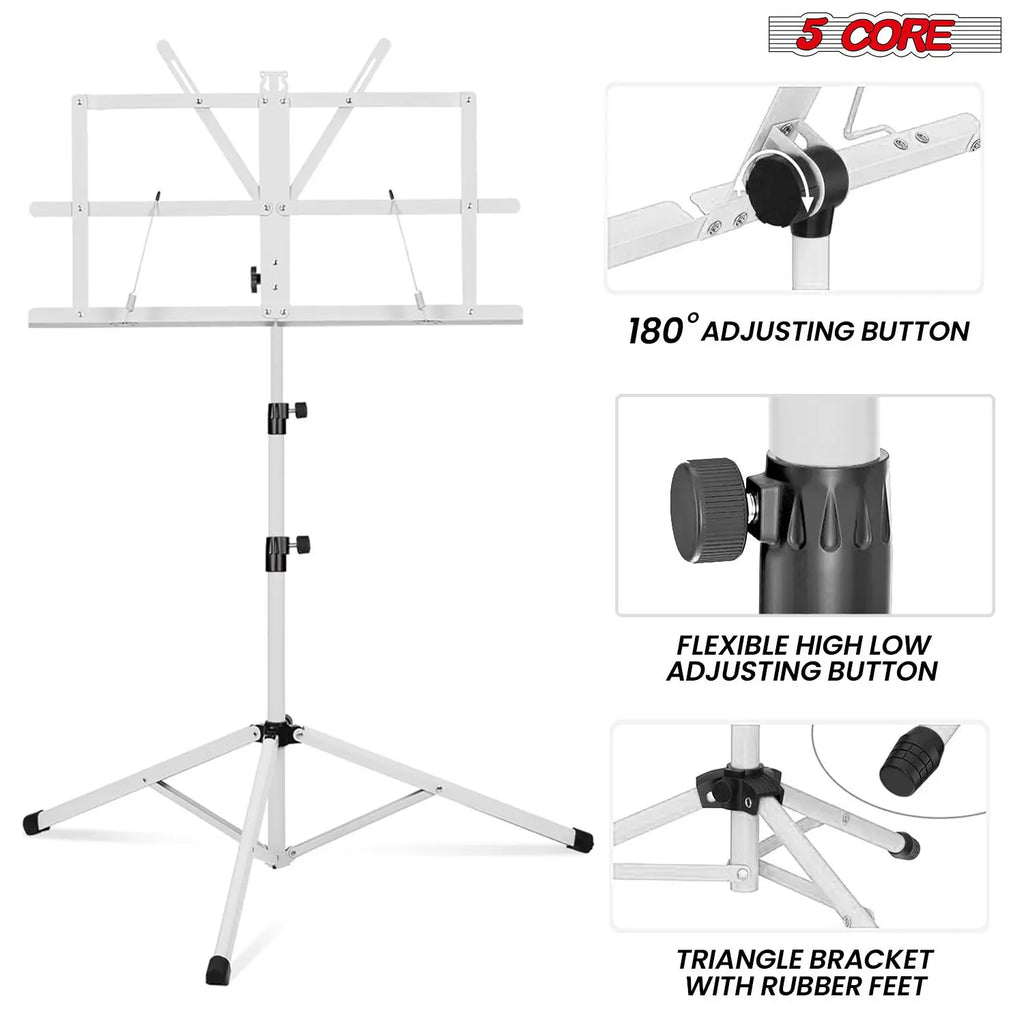 All Metal Portable Sheet Music Holder Stand Adjustable Desktop Book Stands Foldable Bookstand-MUS Musical Instrument Accessories Lootquake LLC
