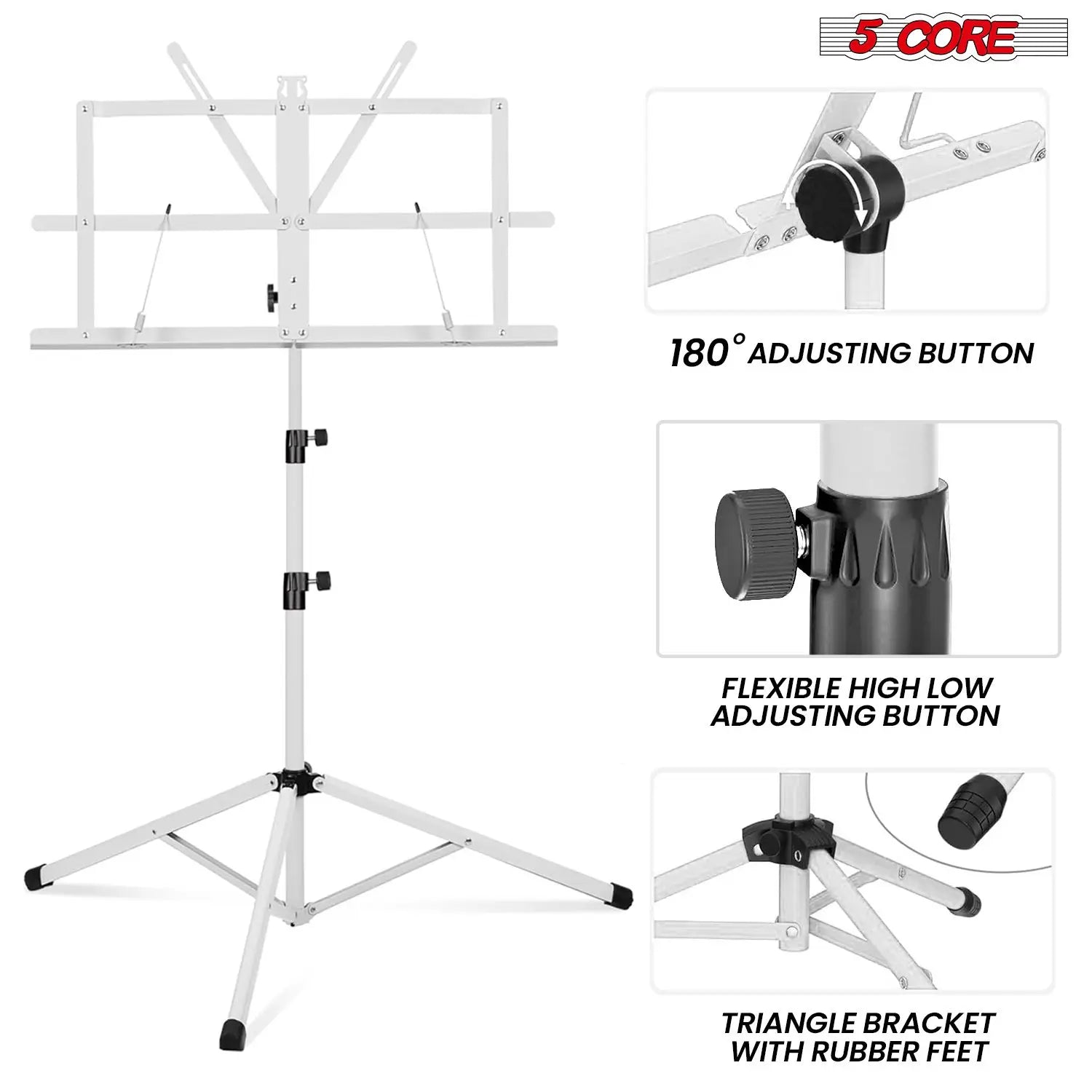 All Metal Portable Sheet Music Holder Stand Adjustable Desktop Book Stands Foldable Bookstand-MUS Musical Instrument Accessories Lootquake LLC