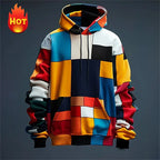 Men's hoodie 3D printed simulation sewing plaid sweatshirts fashion men's clothing Pi-Mart