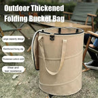 Outdoor Portable Foldable Trash Can with Lid Camping Picnic Garbage Bin Waste Storage Basket Yard Garden Garbage Bag Leaf Bag
