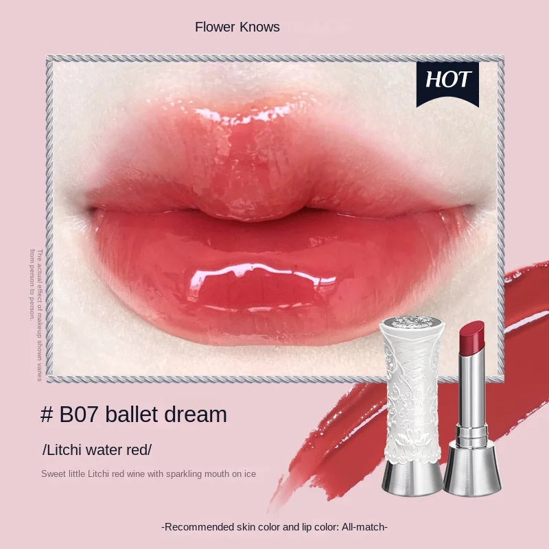 Flower Knows Lipstick Swan Ballet Lip Gloss Mirror Moisturizing Long-lasting Lip Glaze Nostickcup Nourishing  3.5g Lootquake LLC