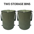 Camping Trash Can Pop-up Circular Storage Pail Canvas Foldable Recycling Bin Outdoor Garbage Garden Yard Garbage Bag