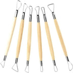 Double-Sided Clay Sculpting Tools Wooden Handle Clays Tool Pottery Sculpture for Ceramic Wax Pottery Carving Modeling Supplies