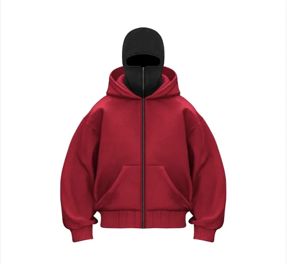 Fleece-Lined Dual Hood Sweatshirt Pi-Mart