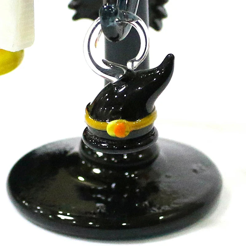 Halloween Decor Cute Glass Tree Figurine Ornaments with Mini Owl Spider Bat Pumpkin Cross Ghost Evil Eye Heart Moon Hat Pendant Lootquake LLC