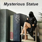 Masked Woman Statue Desk Ornament Statue of Mysterious Lady for Desktop Room Fireplace Entrance Ornaments Study Room Decoration